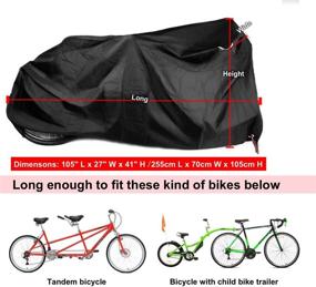 img 3 attached to 🚴 Kotivie Tandem Bicycle Cover 2 Seater Extra Long Bike Storage Cover - Waterproof Sun Protection for Trailer Bike