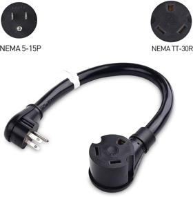 img 3 attached to 🔌 Cable Matters Angled RV Adapter (NEMA 5-15P to TT-30R) - 1.5 ft: Effortlessly Connect 15A to 30A Power!