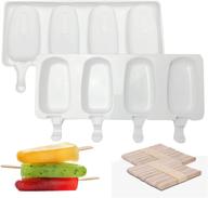 🍦 imisutd 4-cavity large silicone cakesicle mold - homemade ice pop molds with popsicle sticks (mini white) logo