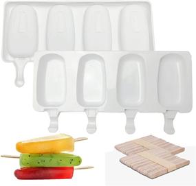 img 4 attached to 🍦 IMISUTD 4-Cavity Large Silicone Cakesicle Mold - Homemade Ice Pop Molds with Popsicle Sticks (Mini White)