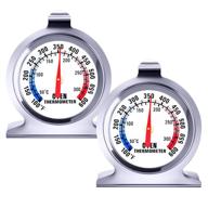 🌡️ 2 pack oven thermometers - instant read stainless steel oven thermometer for gas and electric oven temperature monitoring - large dial grill fry chef smoker kitchen cooking tool - 100-600°f logo