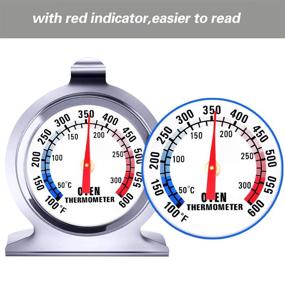 img 2 attached to 🌡️ 2 Pack Oven Thermometers - Instant Read Stainless Steel Oven Thermometer for Gas and Electric Oven Temperature Monitoring - Large Dial Grill Fry Chef Smoker Kitchen Cooking Tool - 100-600°F