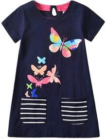 img 4 attached to 👗 DXTON Summer Dresses for Toddlers | SMK777 | Girls' Clothing and Dresses | Size 6T-120