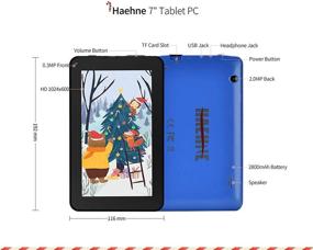 img 2 attached to 📱 Haehne 7 inch Android 9.0 Pie Tablet with Quad Core, 1GB RAM, 16GB Storage, IPS Display, Dual Camera - Blue