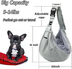 img 2 attached to 🐶 Convenient NATUYA Pet Dog Sling Carrier with Net Bag - Hands-Free Dog and Cat Sling for Easy Travel