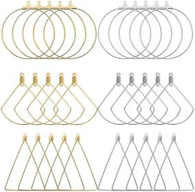 img 4 attached to 💎 120-pcs Stainless Steel Beading Hoop Earring: Ideal Earring Components for DIY Jewelry Making & Perfect Gifts for Girls and Women