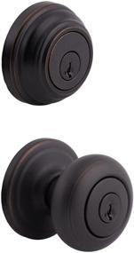 img 4 attached to 🔑 Kwikset 991 Juno Venetian Bronze Entry Knob and Single Cylinder Deadbolt Combo Pack with SmartKey