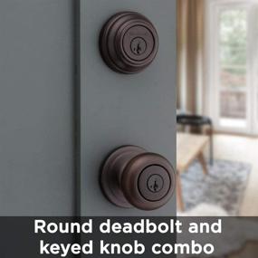 img 1 attached to 🔑 Kwikset 991 Juno Venetian Bronze Entry Knob and Single Cylinder Deadbolt Combo Pack with SmartKey