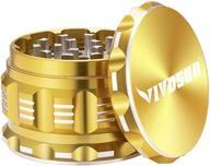 🔶 vivosun 2.5" 4 pieces grinder: premium aluminium grinder with pollen scraper - yellow | top-quality grinding experience logo