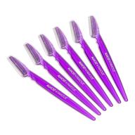 women's facial exfoliator razor for hair removal, eyebrow trimming, and neck grooming - purple logo