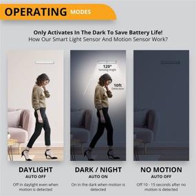 img 4 attached to 🔦 PEAKPLUS LED Motion Sensor Night Light: 10-LED Battery Operated Stick-On Lights (3 Pack) for Closet, Under Cabinet, Stairs - Magnetic Wireless Motion Sensor Light Strip