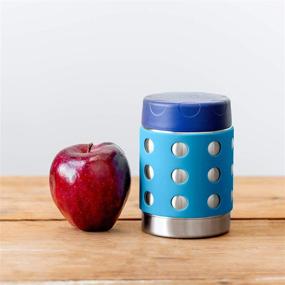 img 1 attached to 🍱 LunchBots Thermal 12 oz Triple Insulated Food Container - Keeps Food Hot for 6 Hours or Cold for 12 Hours - Leak Proof Soup Jar with Stainless Interior - Navy Lid - Aqua Dots