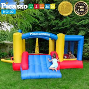 img 2 attached to Unleash Fun and Adventure with PicassoTiles Inflatable Bouncing Playhouse Basketball