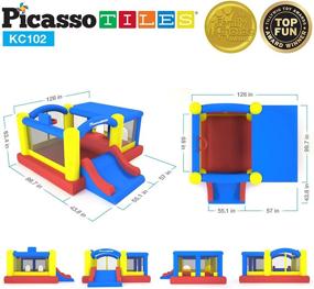 img 1 attached to Unleash Fun and Adventure with PicassoTiles Inflatable Bouncing Playhouse Basketball