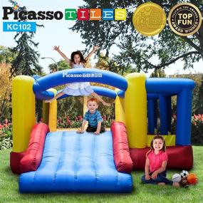 img 3 attached to Unleash Fun and Adventure with PicassoTiles Inflatable Bouncing Playhouse Basketball