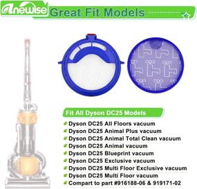 img 3 attached to 🔍 Replacement Anewise Filter Kits for Dyson DC25 Vacuum Ball - Includes 1Pcs Washable Pre Motor Filter (919171-02) and 1Pcs Hepa Filter (916188-05), suitable for DC-25 Models