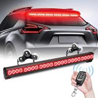 teddytt emergency strobe lights bar directional traffic advisor warning strobe flash visor lights for vehicles trucks suction bracket 27 inch 6 panel led wireless remote control (red) logo