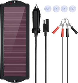 img 4 attached to ⚡️ Efficient POWOXI 1.8W 12V Portable Solar Car Battery Charger: Ideal for Automotive, Motorcycle, Boat, ATV, RV, and More!