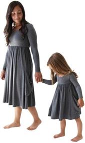 img 4 attached to POPINJAY Mommy Pocket Twirl Dress: Stylish and Practical Girls' Clothing