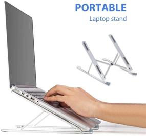 img 3 attached to NODTECK Aluminum Laptop Stand – Ergonomic Foldable Portable Desktop Holder for MacBook Air Pro, Dell XPS, HP, Lenovo & More 10-15.6