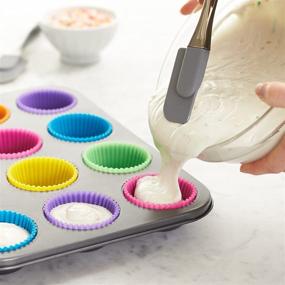 img 2 attached to Amazon Basics Reusable Silicone Baking Cups - 12 Pack Multicolor Muffin Liners for Efficient Baking