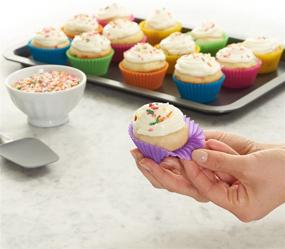 img 3 attached to Amazon Basics Reusable Silicone Baking Cups - 12 Pack Multicolor Muffin Liners for Efficient Baking