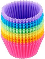 amazon basics многоразовые силиконовые формочки для выпечки - набор из 12 штук, разноцветные кексовницы для эффективной выпечки. логотип
