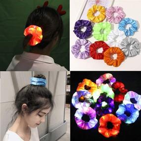 img 1 attached to 12-Piece LED Light Hair Scrunchies Set - Luminous Hairband Elastic Hair Bands for Girls with Multiple Light Modes Ties Clips - Fashionable Accessories for Women: Perfect Birthday, Party, Christmas, Halloween Headwear Gift