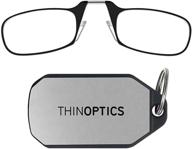 rectangular reading glasses with thinoptics keychain case logo