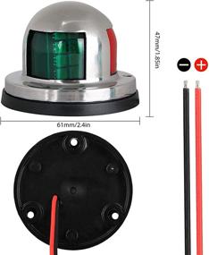 img 1 attached to 🚣 Linkstyle Stainless Steel 12V Marine LED Boat Navigation Lights: Waterproof, Red/Green LEDs for Boat Pontoon Yacht Skeeter