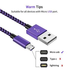 img 3 attached to 🔌 J Jecent Прочный плетеный нейлоновый кабель Micro USB [3 упаковки 6 футов] - Синхронизация и быстрая зарядка Зарядное устройство для Android для Samsung Galaxy S7, S6, J7, J7V, J5, Edge, Note5, LG, планшета, Kindle, MP4, MP3, Xbox (Многоцветный)