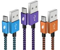 🔌 j jecent прочный плетеный нейлоновый кабель micro usb [3 упаковки 6 футов] - синхронизация и быстрая зарядка зарядное устройство для android для samsung galaxy s7, s6, j7, j7v, j5, edge, note5, lg, планшета, kindle, mp4, mp3, xbox (многоцветный) логотип