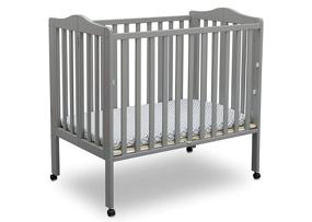 img 4 attached to ✨ Grey Delta Children Folding Portable Mini Baby Crib with 1.5-inch Mattress - Enhanced SEO