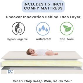 img 2 attached to ✨ Grey Delta Children Folding Portable Mini Baby Crib with 1.5-inch Mattress - Enhanced SEO