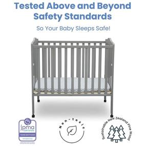 img 1 attached to ✨ Grey Delta Children Folding Portable Mini Baby Crib with 1.5-inch Mattress - Enhanced SEO