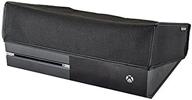 extremerate xbox one console black horizontal dust cover - custom double layer soft lining, waterproof dustproof, precision cut, easy access cable port logo
