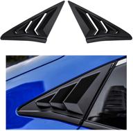 thenice 10th gen civic racing style rear side window louvers air vent scoop shades cover blinds for honda civic hatchback type r 2021-2016, matt black logo