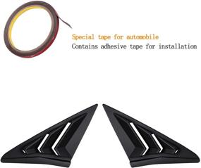 img 2 attached to Thenice 10th Gen Civic Racing Style Rear Side Window Louvers Air Vent Scoop Shades Cover Blinds for Honda Civic Hatchback Type R 2021-2016, Matt Black