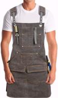 🔨 durable mdhand woodworking apron: premium waxed canvas work apron with 9 pockets and adjustable strap, ideal for men and women logo