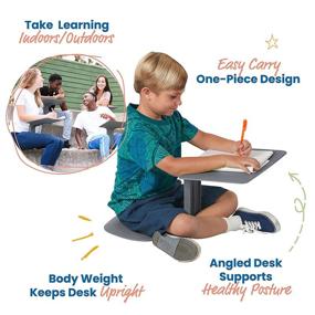img 2 attached to ECR4Kids - ELR-15810-GY The Surf Portable Lap Desk, Flexible Seating for Homeschool and Classrooms, One-Piece Writing Table for Kids, Teens, and Adults, GREENGUARD [Gold] Certified, Grey - Enhanced SEO-friendly Product Title