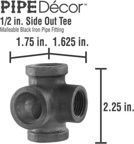 img 2 attached to Pipe Decor 1/2 Inch Side Outlet Tee (4-Way) Industrial Cast Iron Pipe Fitting 8 Pack – Perfect for Crafting Custom Furniture with Half Inch Pipes