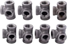 img 4 attached to Pipe Decor 1/2 Inch Side Outlet Tee (4-Way) Industrial Cast Iron Pipe Fitting 8 Pack – Perfect for Crafting Custom Furniture with Half Inch Pipes