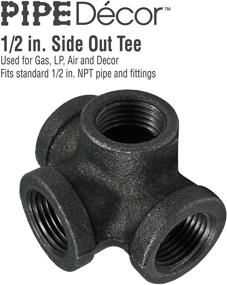 img 3 attached to Pipe Decor 1/2 Inch Side Outlet Tee (4-Way) Industrial Cast Iron Pipe Fitting 8 Pack – Perfect for Crafting Custom Furniture with Half Inch Pipes