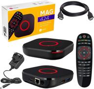 🚀 mag 424 w3 4k 2160p hevc support with built-in dual band 2.4g/5g wifi, bluetooth, hdmi cable, 1 gb ram &amp; 8 gb flash for much faster performance than previous mag 322w1 and 324w2 models logo