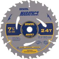 🔪 efficient performance ensured: irwin tools marathon carbide corded circular saw blade, 7 1/4-inch, 24t (24030) logo