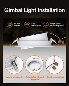 img 3 attached to 🔦 6 Inch Smart Gimbal Recessed Lighting - App Dimmable 13W 1100LM RGBWW Cool & Warm White Music Sync, CRI 90+ WiFi LED Recessed Light Compatible with Alexa/Google Assistant (2 PCS)