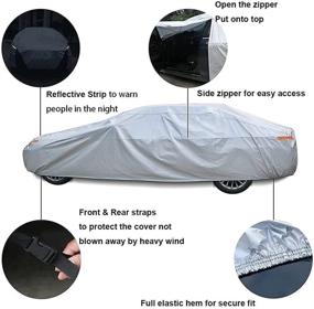 img 2 attached to 🚗 TengXiangChi 6 Layers SUV Cover: Ultimate Waterproof Protection for All Weather, Rain, Sun & UV with Zipper Cotton - Universal Fit for SUV (191"-205")