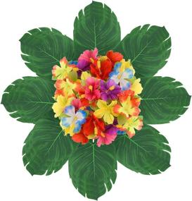 img 4 attached to 🌺 BLUE GARLIC Tropical Decorations Hibiscus: Vibrant and Exotic Touch for Your Décor