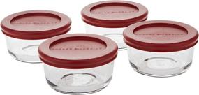 img 3 attached to 🔴 Anchor Hocking Classic 1-Cup Clear Glass Food Storage Containers with Red Lids