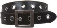 👖 distressed leather vintage jean belt with square buckle and grommets logo